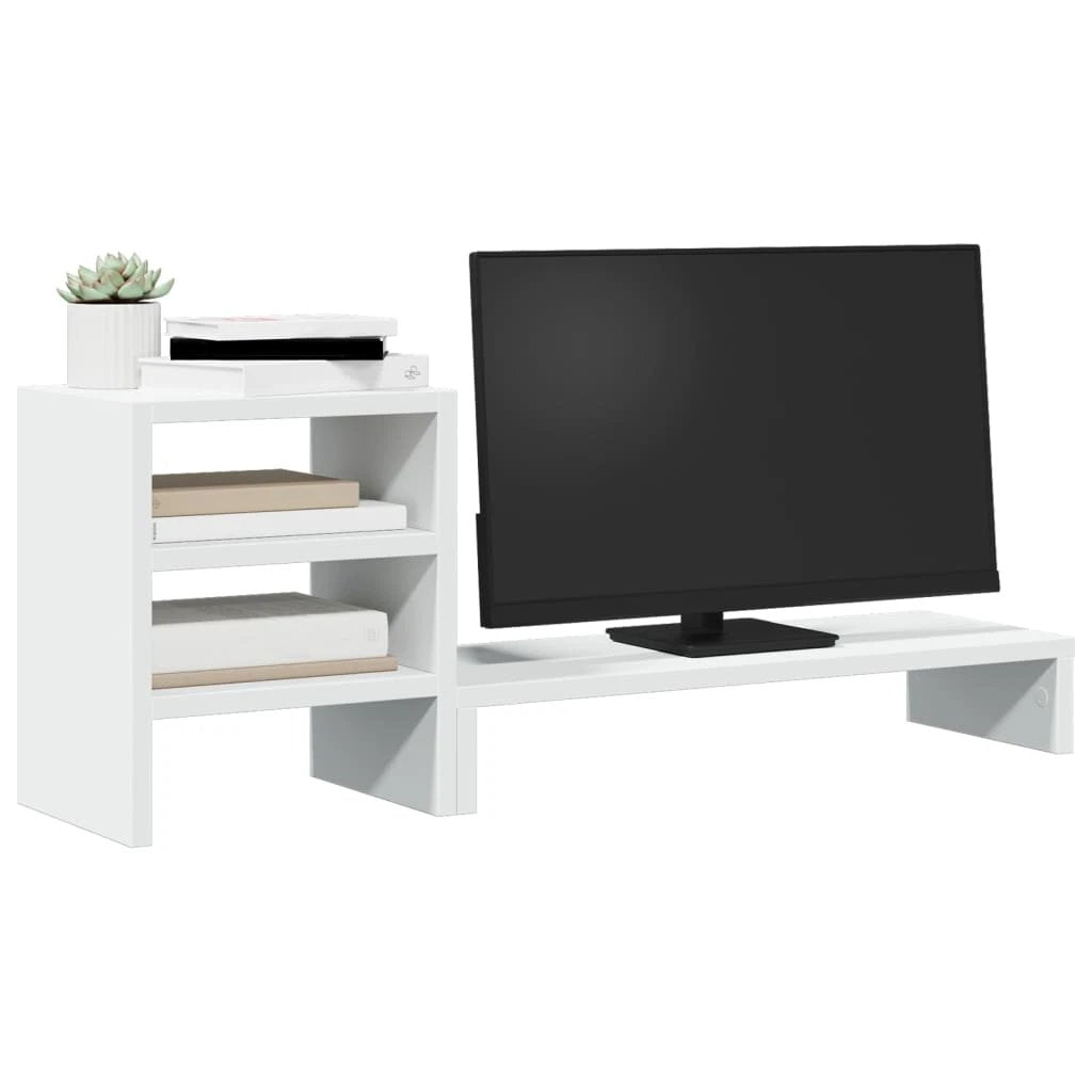 vidaXL Monitor Stand with Desk Organiser White Engineered Wood by vidaXL