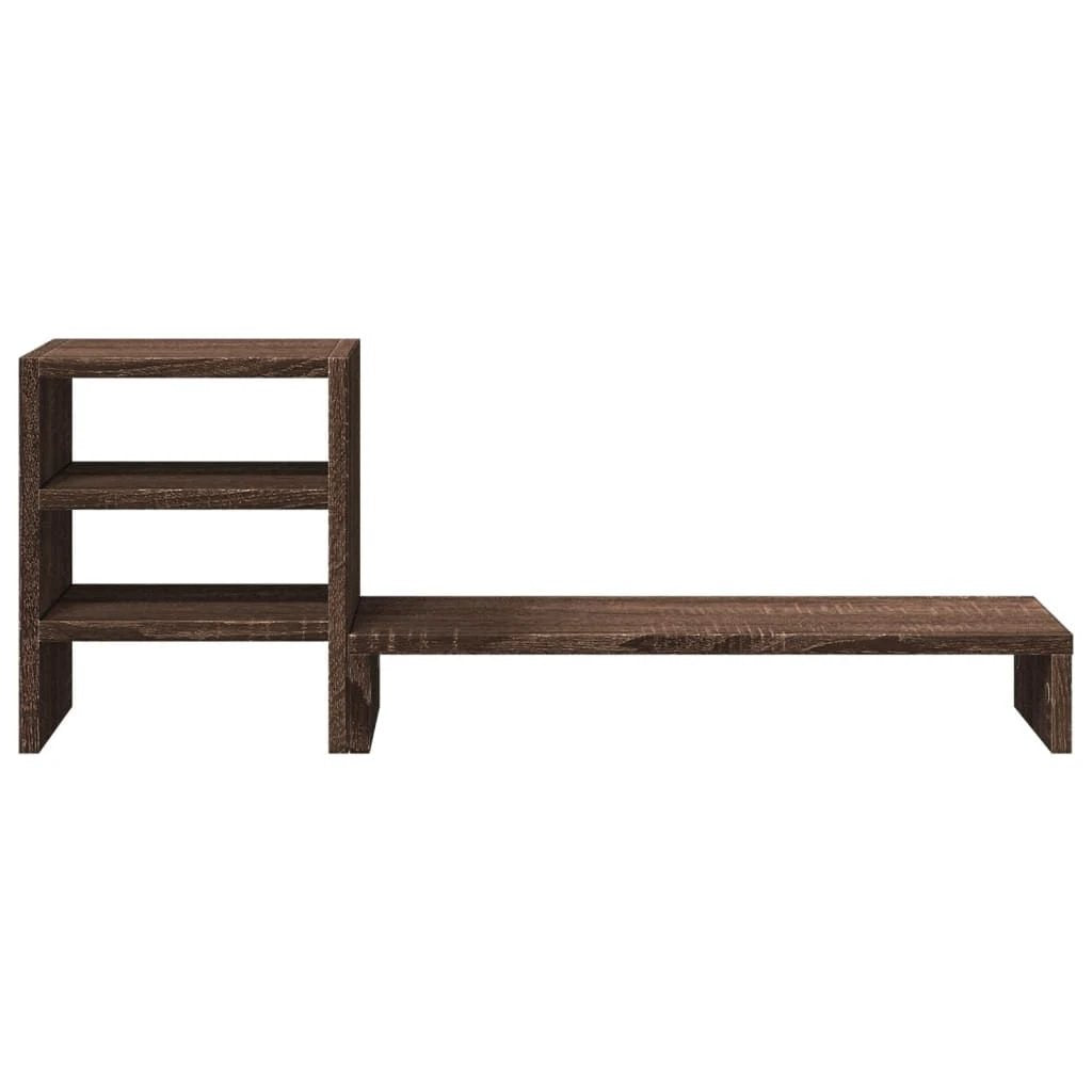 vidaXL Monitor Stand with Desk Organiser White Engineered Wood - Office Storage