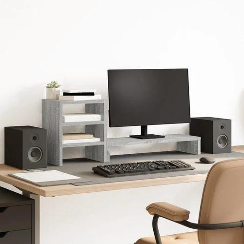 vidaXL Monitor Stand with Desk Organiser White Engineered Wood by vidaXL