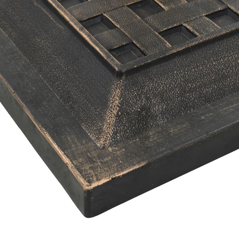 vidaXL Parasol Base vidaXL Square Polyresin 12 kg Bronze - Uncategorized Parasol
