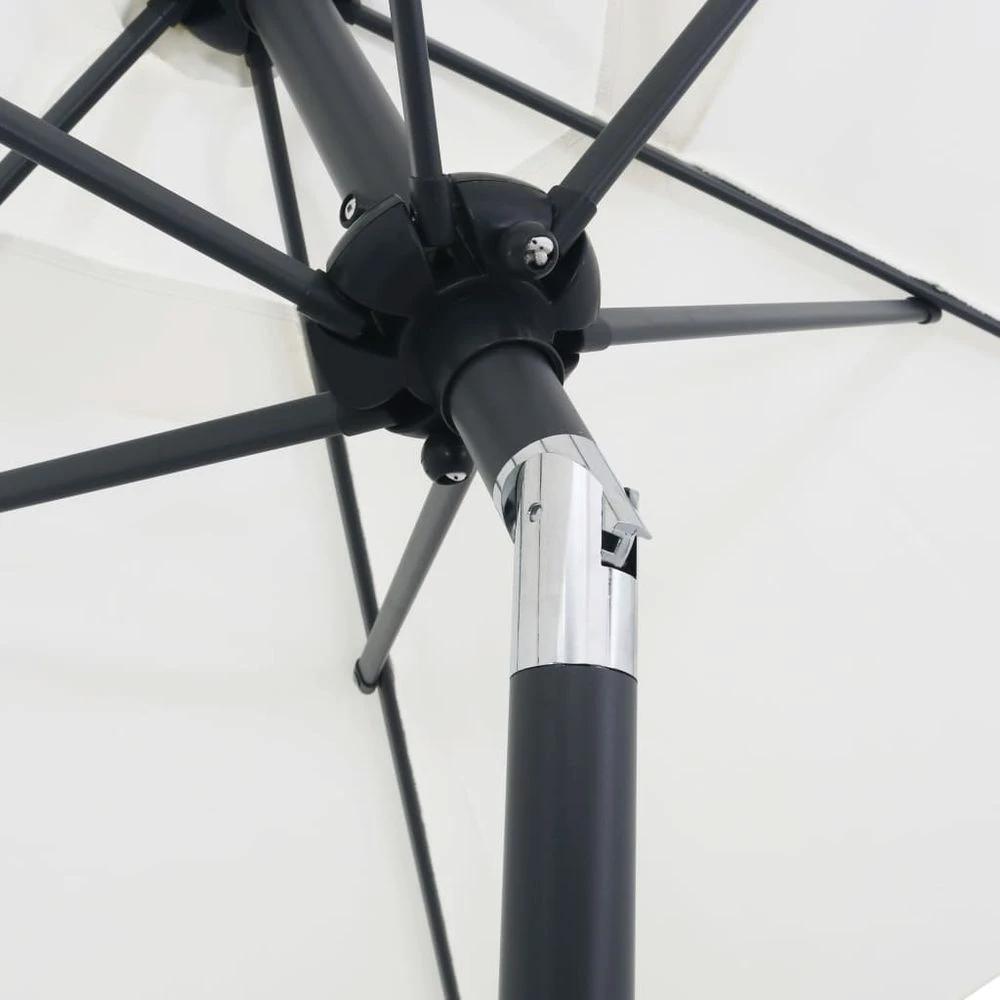 vidaXL Parasol Sand vidaXL White 200x224 cm Aluminium - Uncategorized Parasol