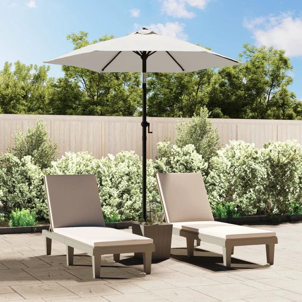 vidaXL Parasol Sand vidaXL White 200x224 cm Aluminium - Uncategorized Parasol