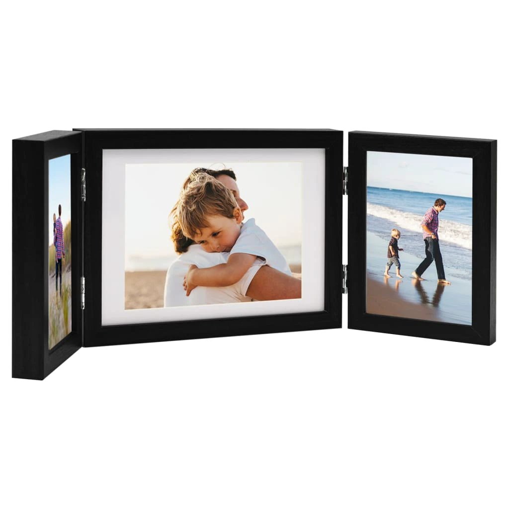 vidaXL vidaXL Trifold Photo Frame Collage Light Brown 22x15 cm+2x - Photo Frame