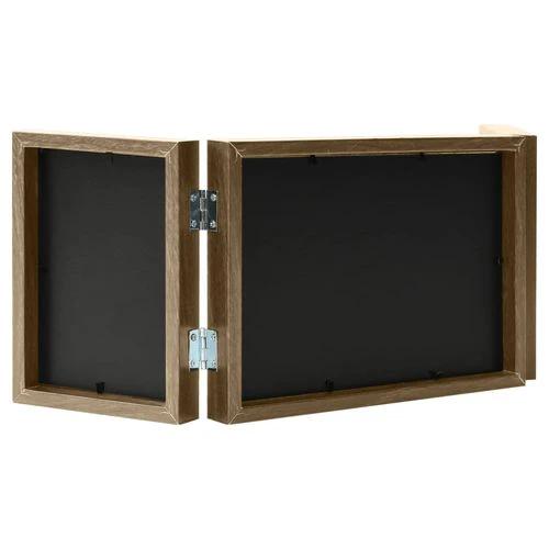 vidaXL Trifold Photo Frame Collage Light Brown 22x15 cm+2x by vidaXL
