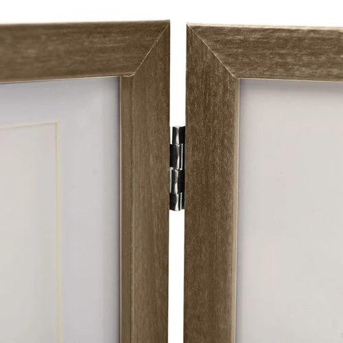 vidaXL Trifold Photo Frame Collage Light Brown 22x15 cm+2x by vidaXL