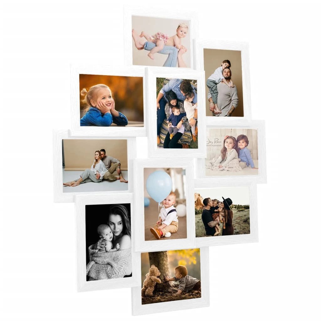 vidaXL Collage Photo Frame for 10x(10x15 cm) Picture Light Brown MDF by vidaXL