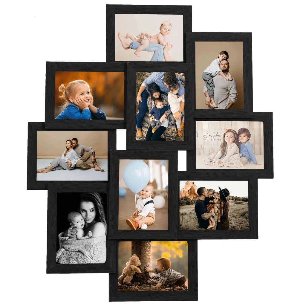 vidaXL Collage Photo Frame for 10x(10x15 cm) Picture Light Brown MDF by vidaXL