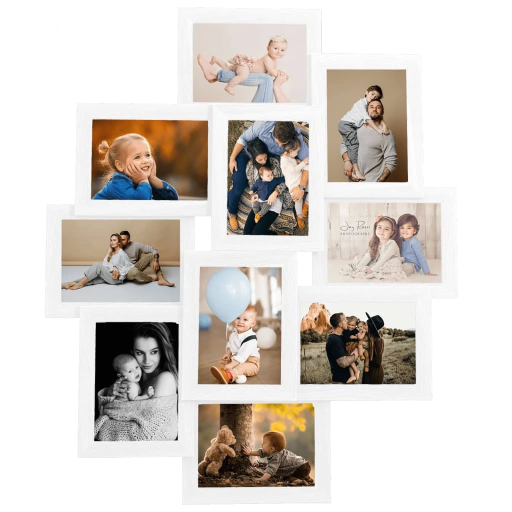 vidaXL vidaXL Collage Photo Frame for 10x(10x15 cm) Picture Light Brown MDF - Photo Frame