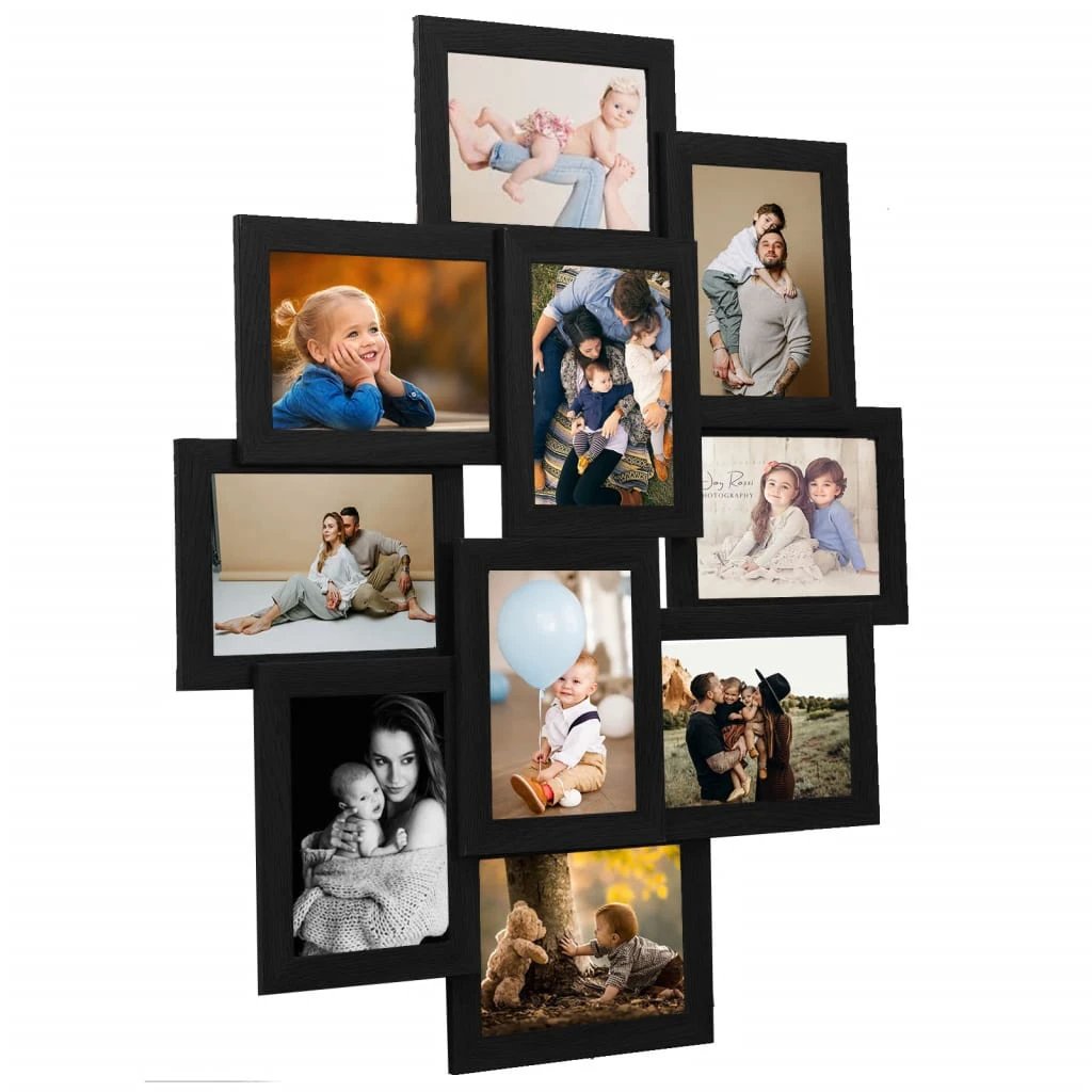 vidaXL Collage Photo Frame for 10x(10x15 cm) Picture Light Brown MDF by vidaXL