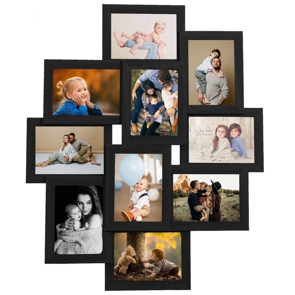 vidaXL vidaXL Collage Photo Frame for 10x(10x15 cm) Picture Light Brown MDF - Photo Frame