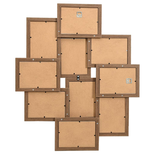 vidaXL vidaXL Collage Photo Frame for 10x(10x15 cm) Picture Light Brown MDF - Photo Frame