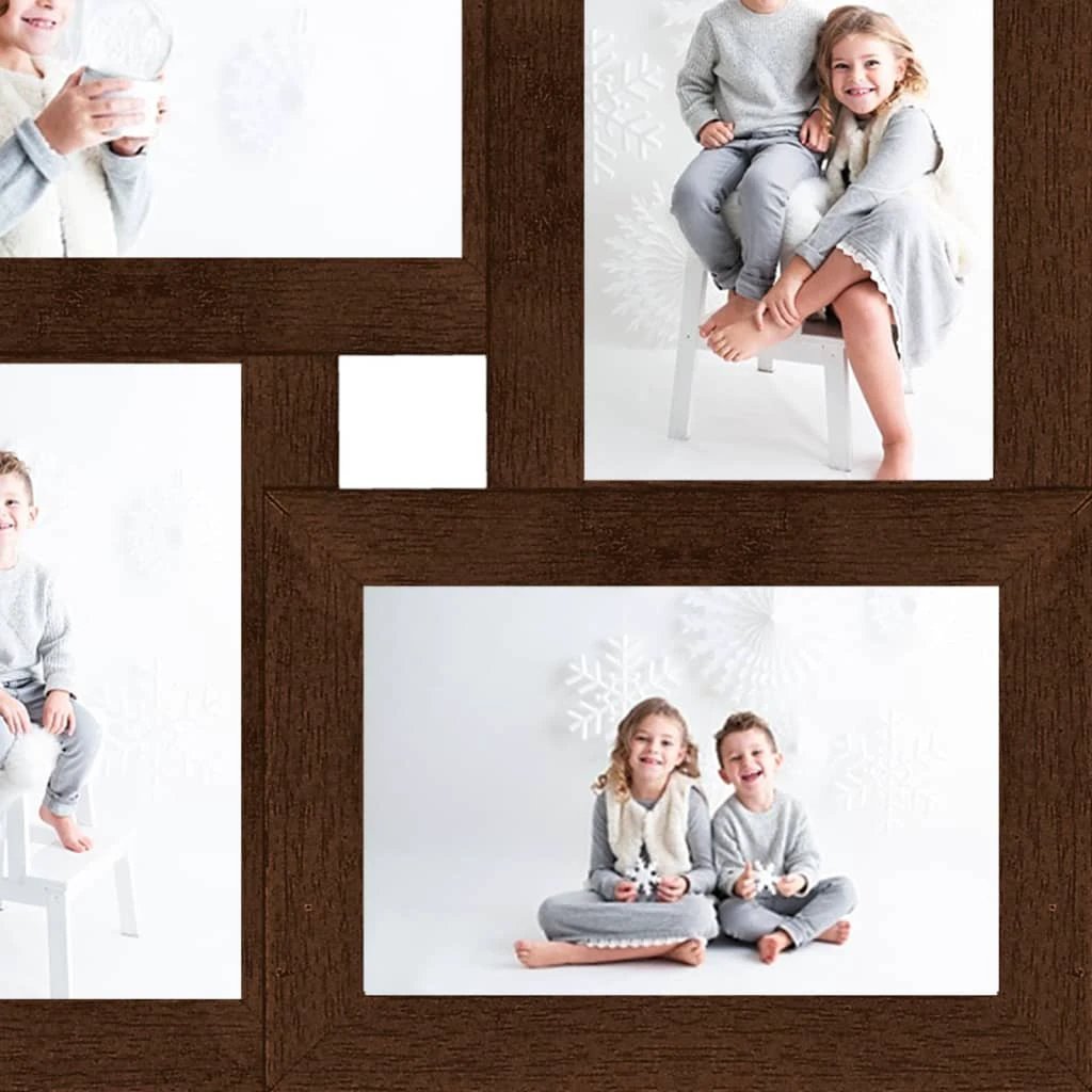 vidaXL Collage Photo Frame for 4x(10x15 cm) Picture Light Brown MDF by vidaXL