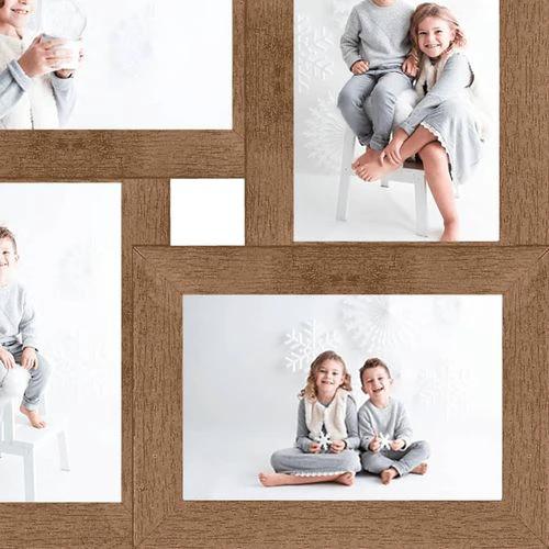 vidaXL Collage Photo Frame for 4x(10x15 cm) Picture Light Brown MDF by vidaXL