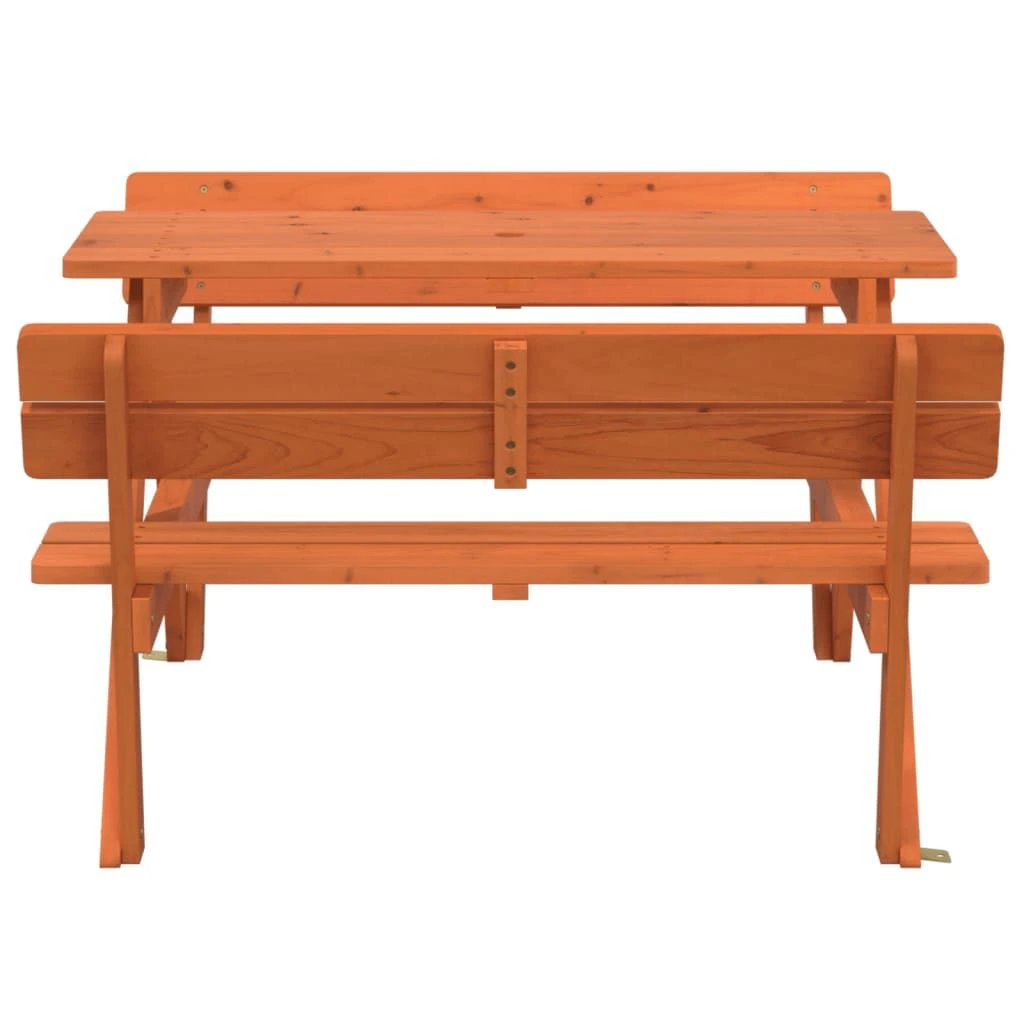 vidaXL Picnic Table for 4 Kids with Umbrella Hole Solid Wood Fir - Picnic Tables
