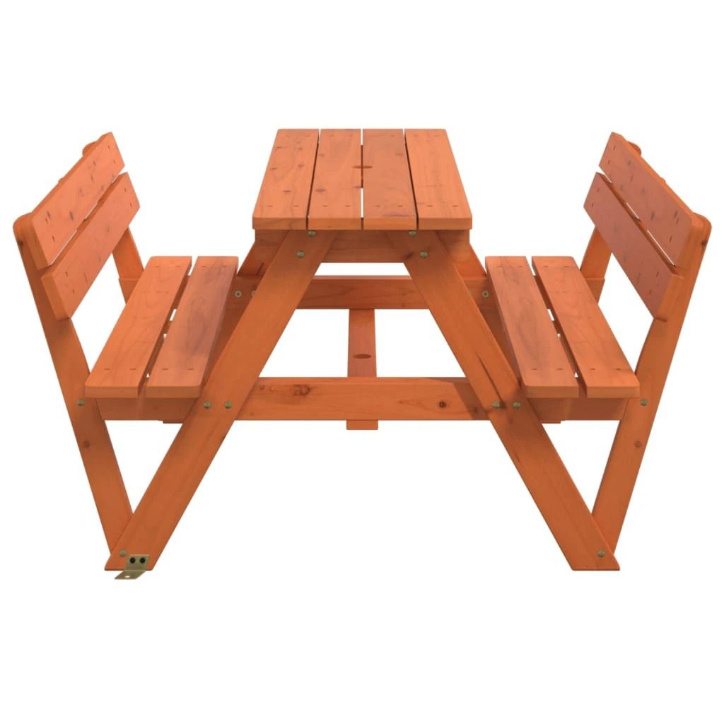 vidaXL Picnic Table for 4 Kids with Umbrella Hole Solid Wood Fir - Picnic Tables
