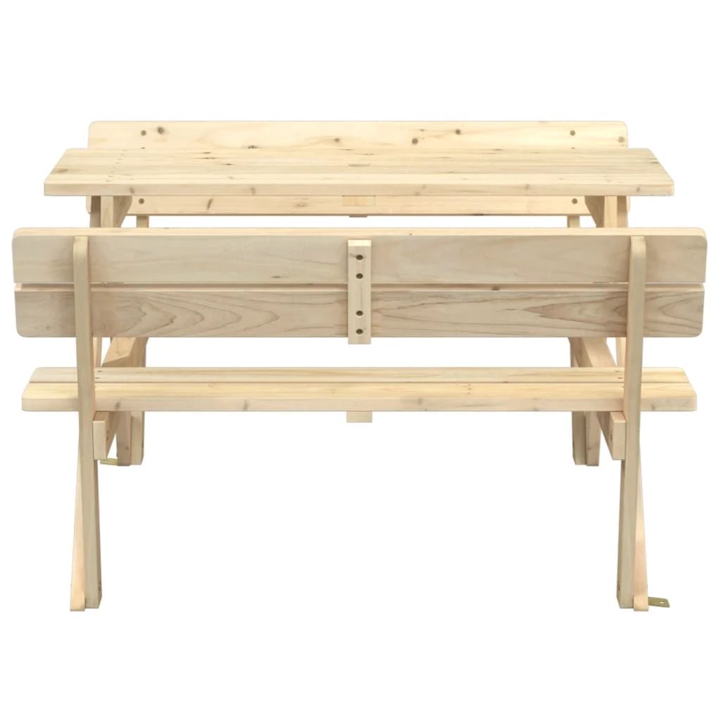 vidaXL Picnic Table for 4 Kids with Umbrella Hole Solid Wood Fir - Picnic Tables