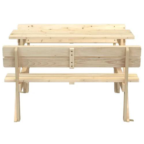 vidaXL Picnic Table for 4 Kids with Umbrella Hole Solid Wood Fir by vidaXL