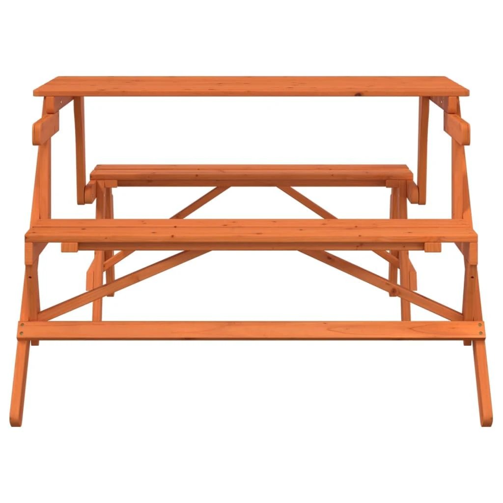vidaXL Picnic Table with Benches Solid Wood Fir 2-in-1 Convertible - Picnic Tables