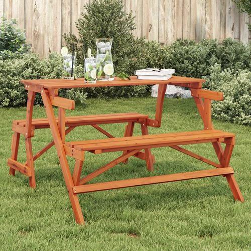 vidaXL Picnic Table with Benches Solid Wood Fir 2-in-1 Convertible by vidaXL