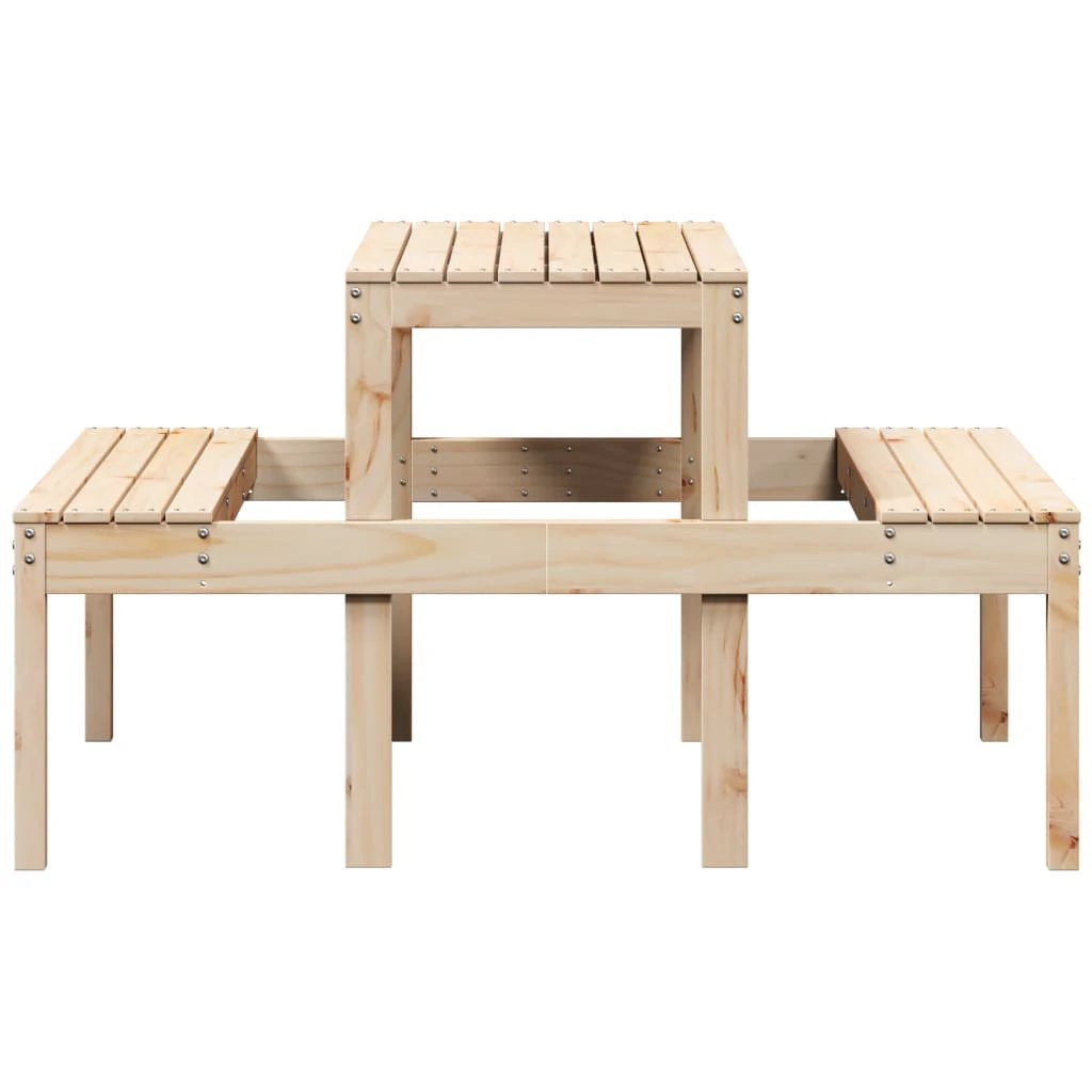 vidaXL Picnic Table Wax Brown 110x134x75 cm Solid Wood Pine by vidaXL