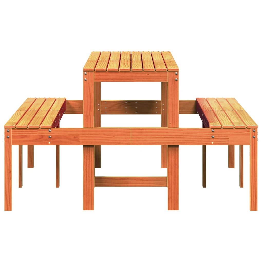 vidaXL Picnic Table Wax Brown 110x134x75 cm Solid Wood Pine by vidaXL