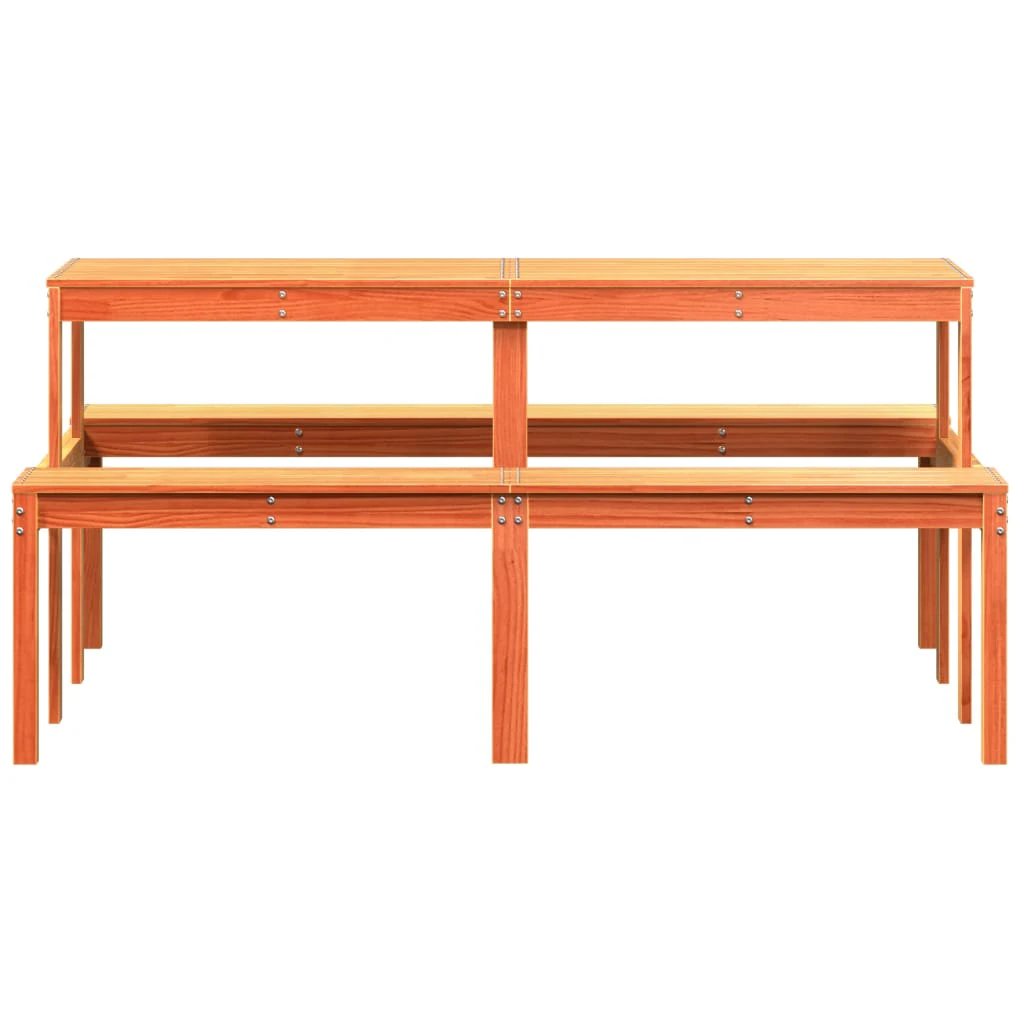vidaXL Picnic Table Wax Brown 110x134x75 cm Solid Wood Pine by vidaXL