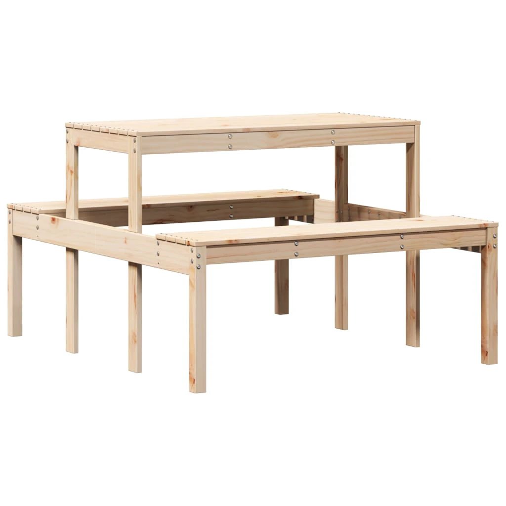vidaXL vidaXL Picnic Table Wax Brown 110x134x75 cm Solid Wood Pine - Picnic Tables