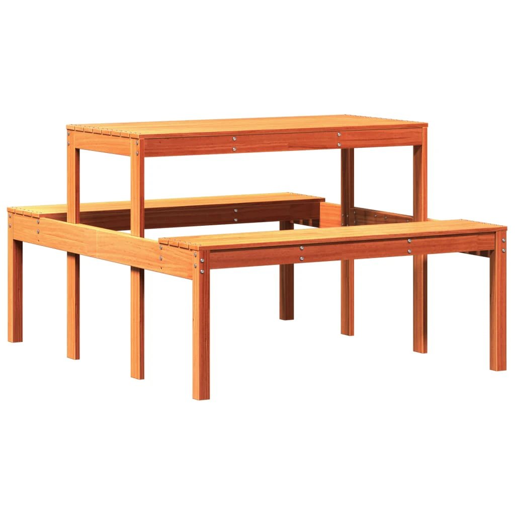vidaXL vidaXL Picnic Table Wax Brown 110x134x75 cm Solid Wood Pine - Picnic Tables