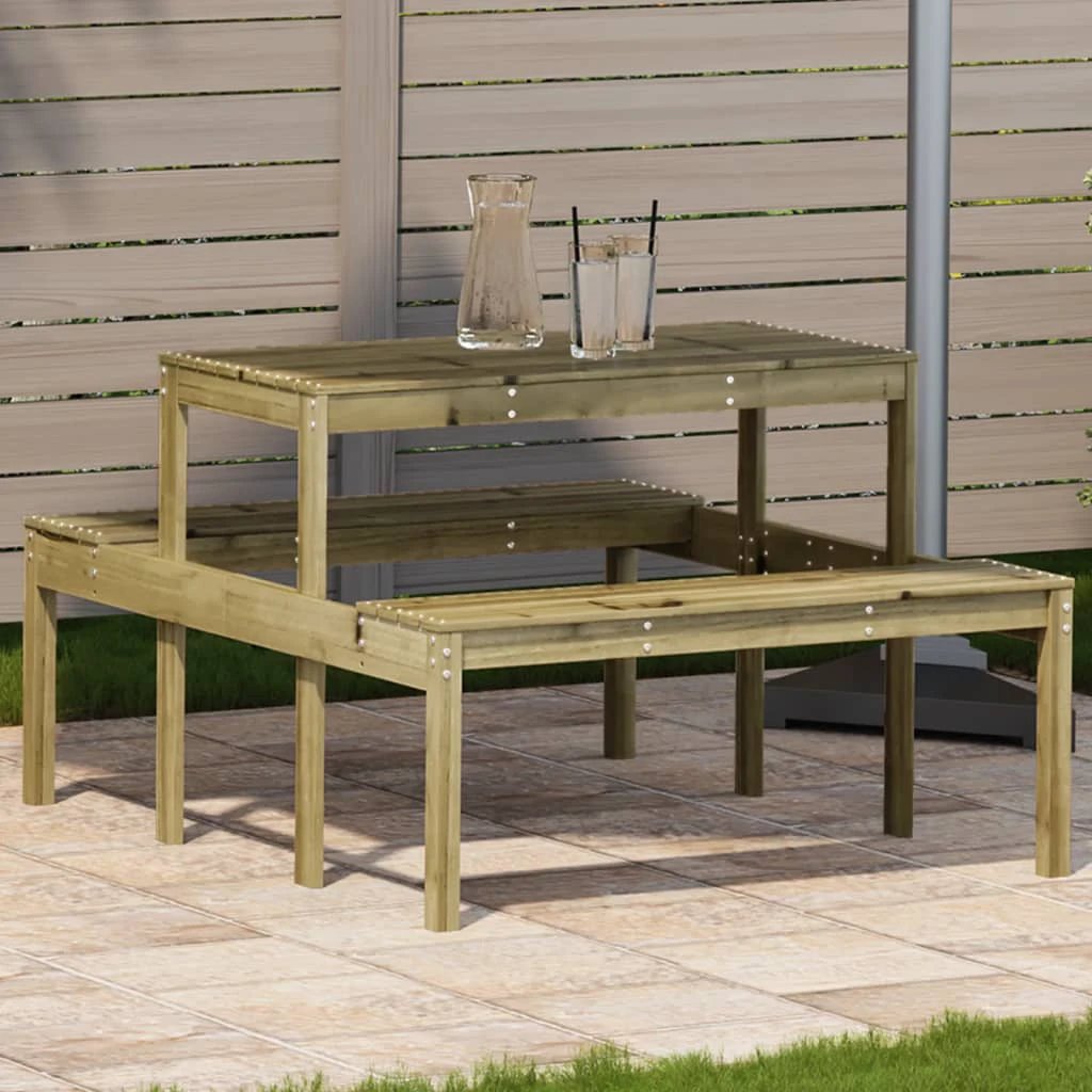 vidaXL Picnic Table Wax Brown 110x134x75 cm Solid Wood Pine by vidaXL