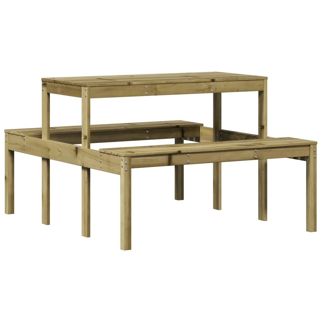 vidaXL Picnic Table Wax Brown 110x134x75 cm Solid Wood Pine by vidaXL