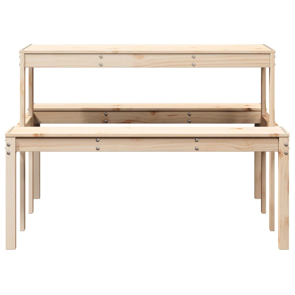 vidaXL vidaXL Picnic Table Wax Brown 110x134x75 cm Solid Wood Pine - Picnic Tables