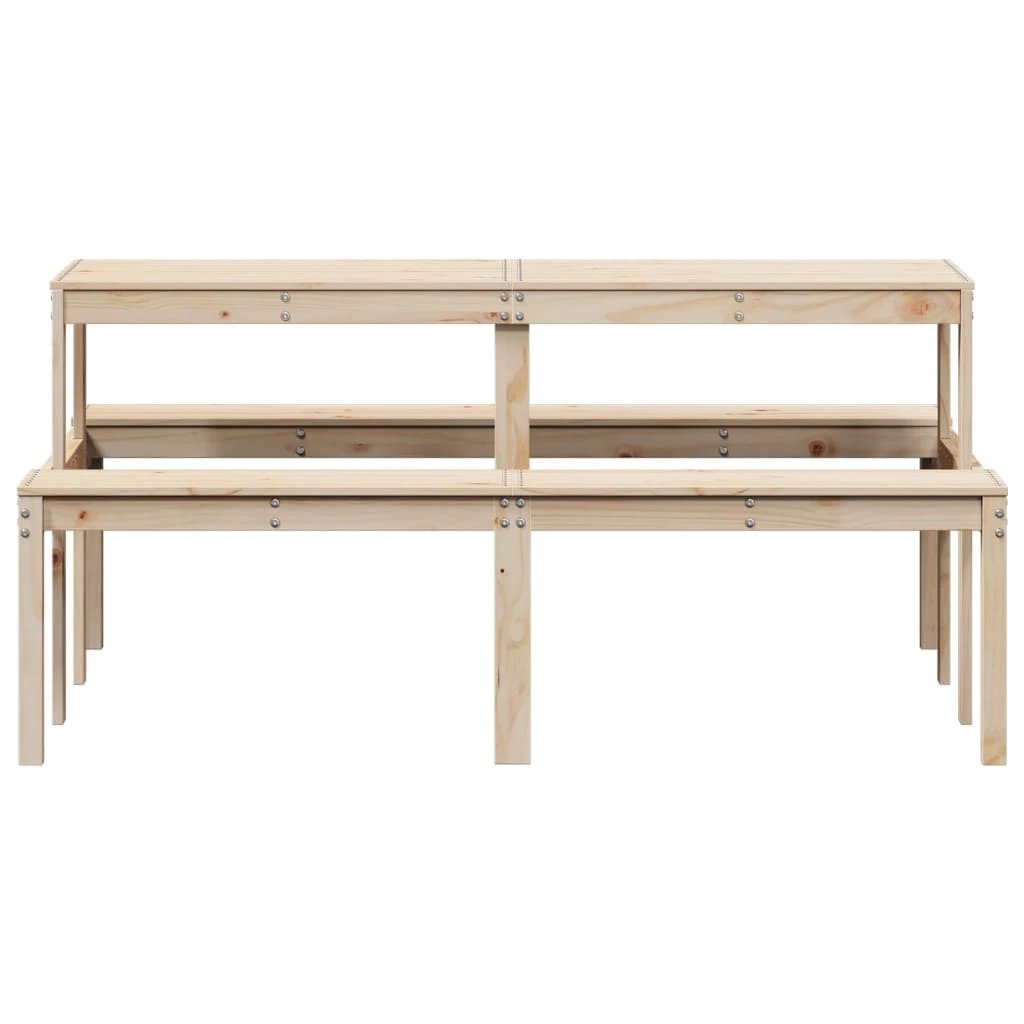 vidaXL Picnic Table Wax Brown 110x134x75 cm Solid Wood Pine by vidaXL