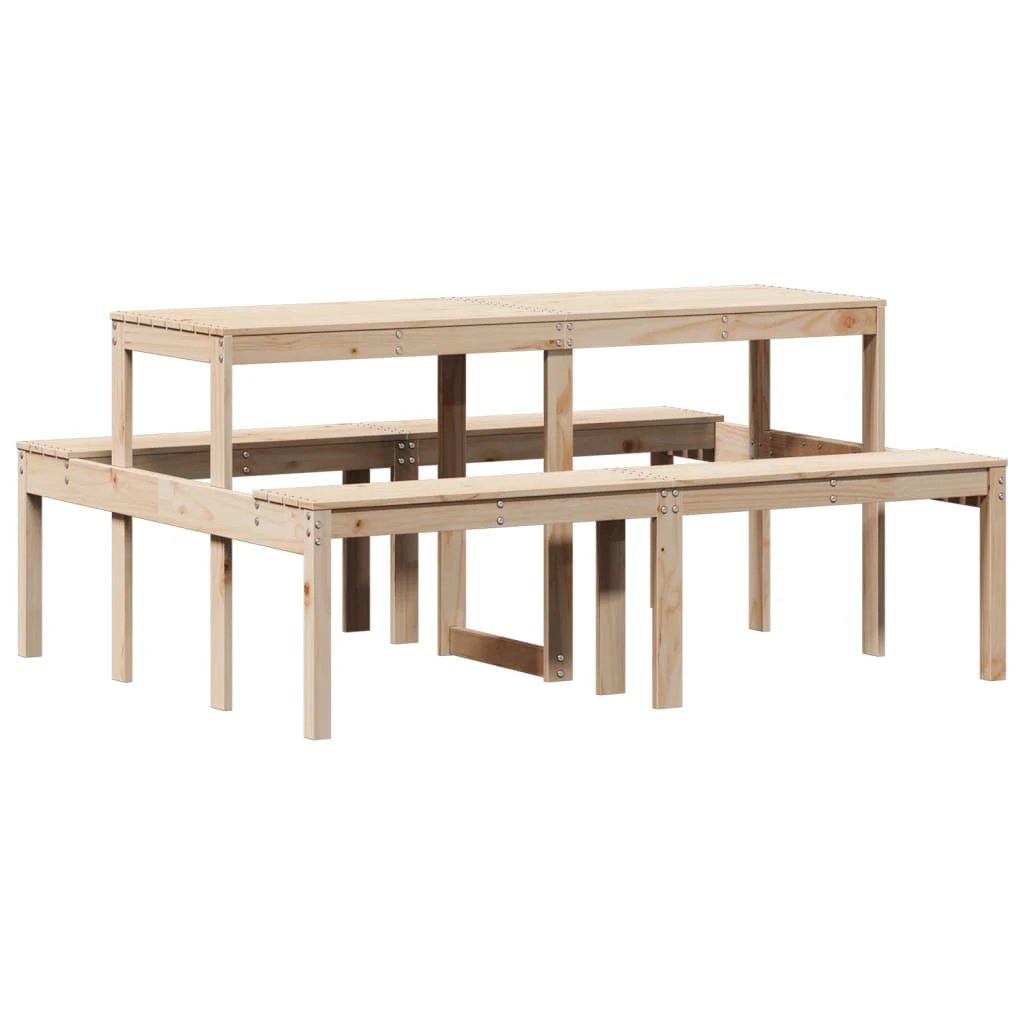 vidaXL Picnic Table Wax Brown 110x134x75 cm Solid Wood Pine by vidaXL