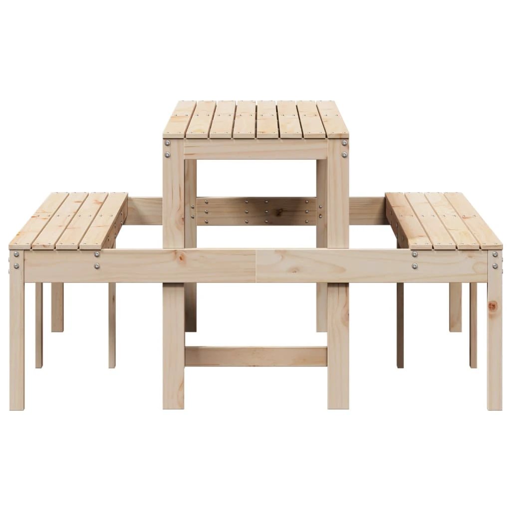 vidaXL vidaXL Picnic Table Wax Brown 110x134x75 cm Solid Wood Pine - Picnic Tables