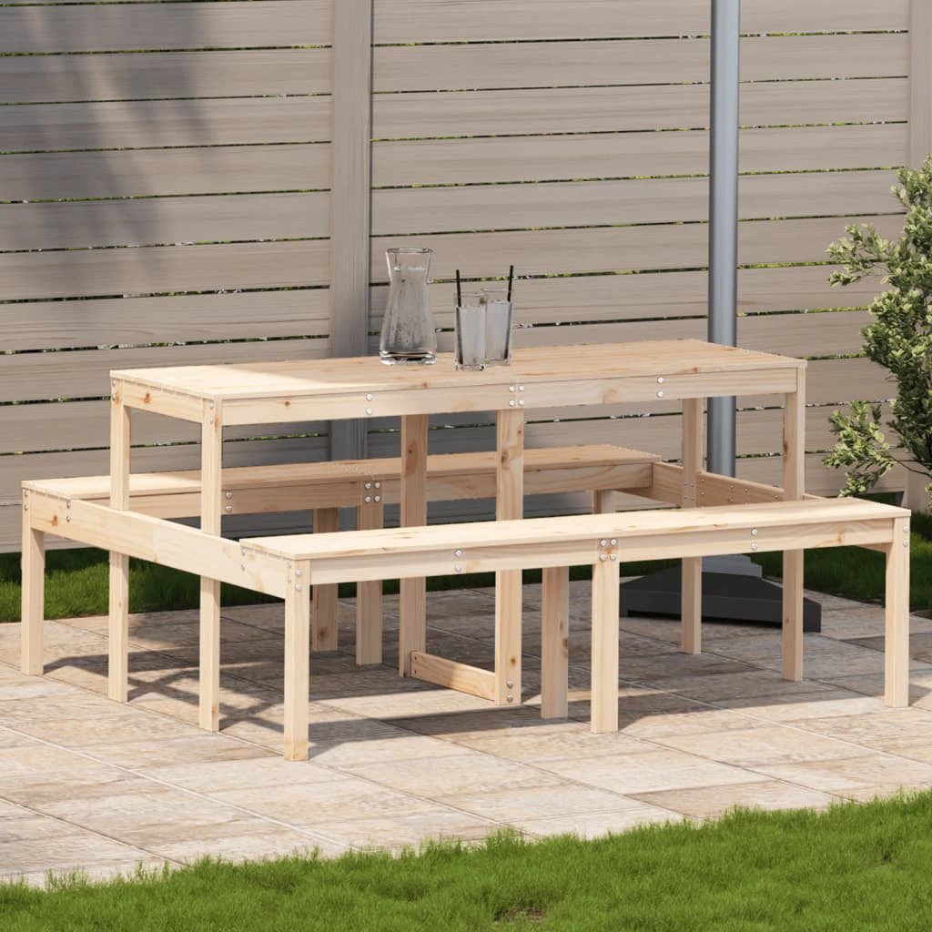 vidaXL Picnic Table Wax Brown 110x134x75 cm Solid Wood Pine by vidaXL