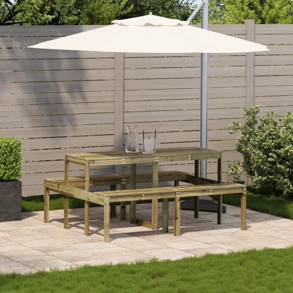 vidaXL vidaXL Picnic Table Wax Brown 110x134x75 cm Solid Wood Pine - Picnic Tables