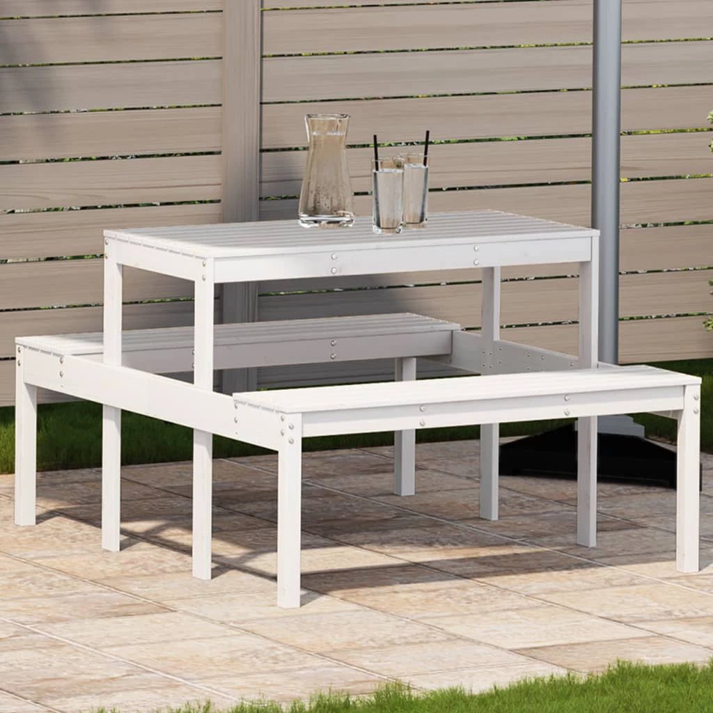 vidaXL vidaXL Picnic Table Wax Brown 110x134x75 cm Solid Wood Pine - Picnic Tables