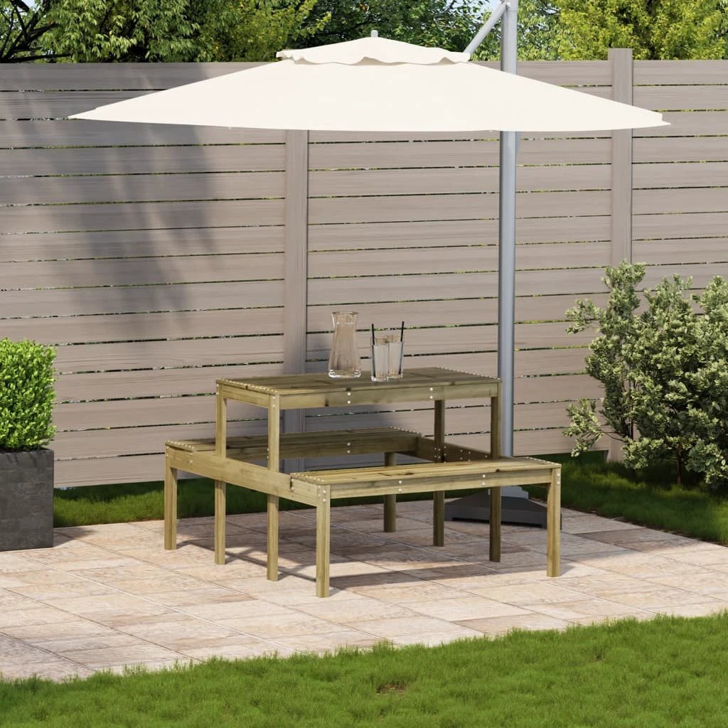 vidaXL Picnic Table Wax Brown 110x134x75 cm Solid Wood Pine by vidaXL