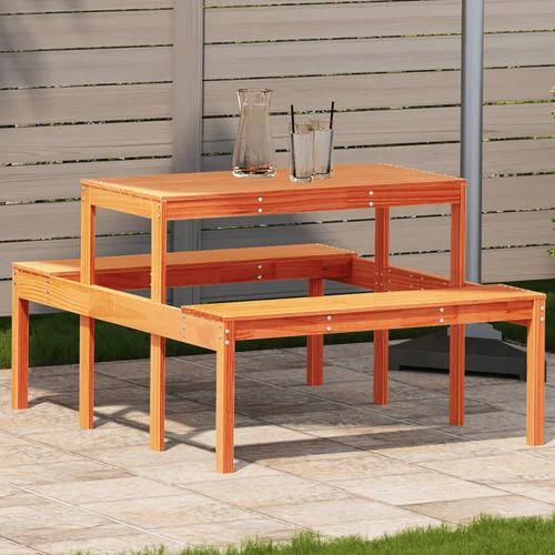 vidaXL Picnic Table Wax Brown 110x134x75 cm Solid Wood Pine by vidaXL