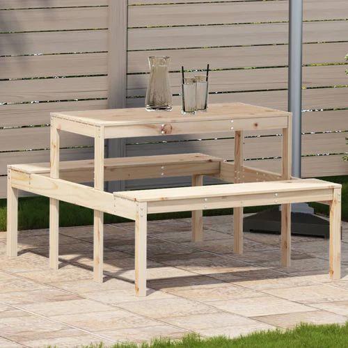 vidaXL Picnic Table Wax Brown 110x134x75 cm Solid Wood Pine by vidaXL