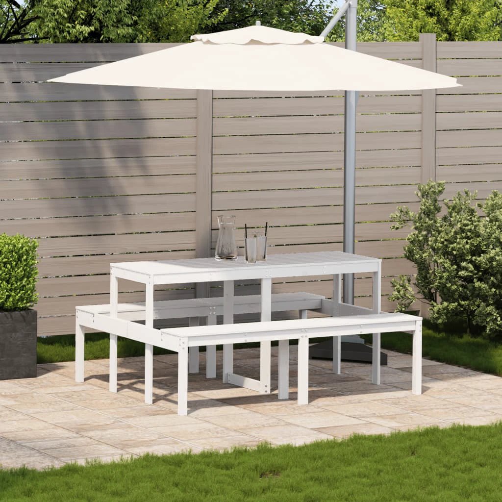 vidaXL Picnic Table Wax Brown 110x134x75 cm Solid Wood Pine by vidaXL