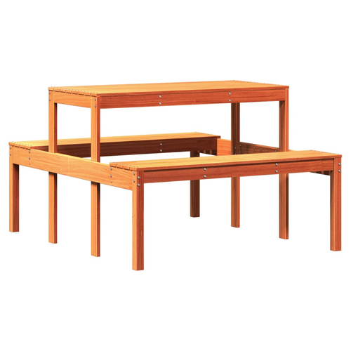vidaXL Picnic Table Wax Brown 110x134x75 cm Solid Wood Pine by vidaXL
