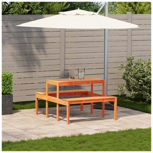 vidaXL Picnic Table Wax Brown 110x134x75 cm Solid Wood Pine by vidaXL