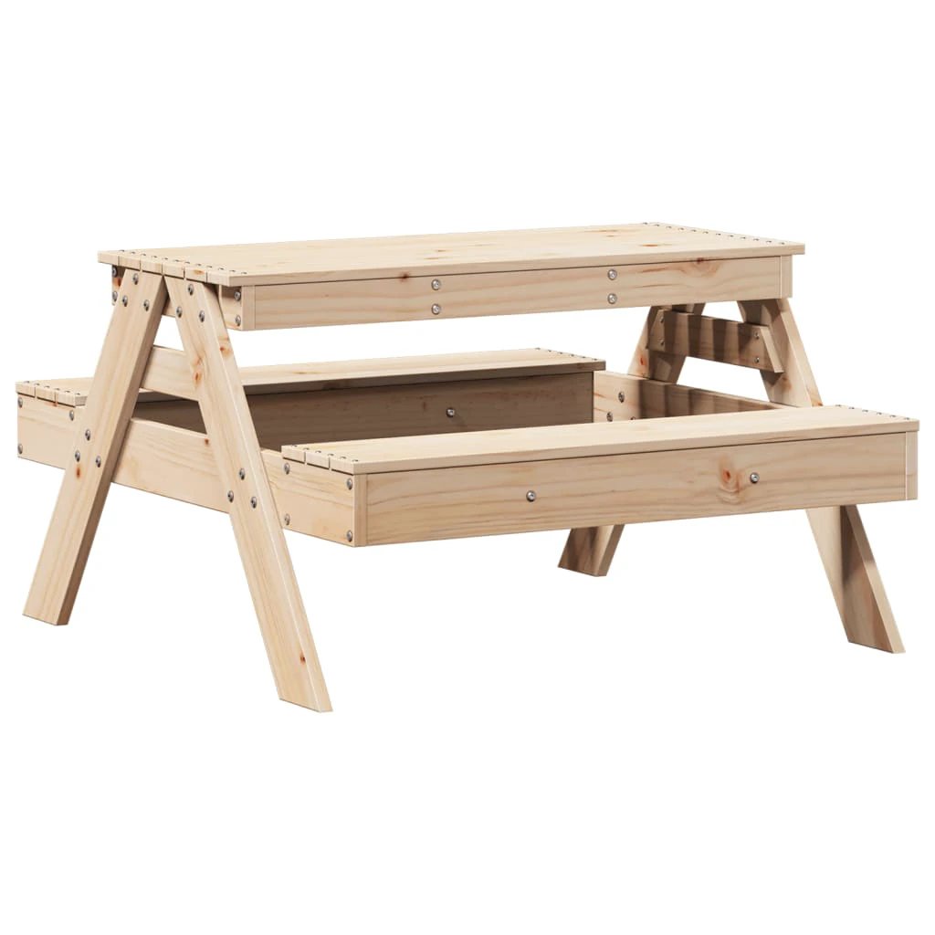 vidaXL Picnic Table for Kids Wax Brown 88x97x52 cm Solid Wood Pine by vidaXL