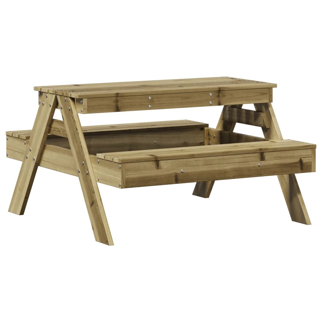 vidaXL Picnic Table for Kids Wax Brown 88x97x52 cm Solid Wood Pine by vidaXL