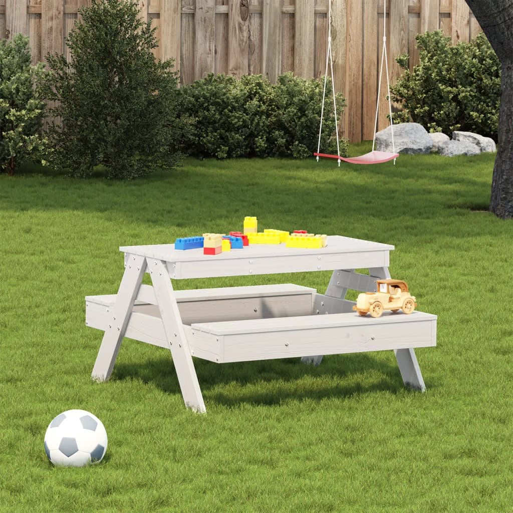 vidaXL Picnic Table for Kids Wax Brown 88x97x52 cm Solid Wood Pine - Picnic Tables
