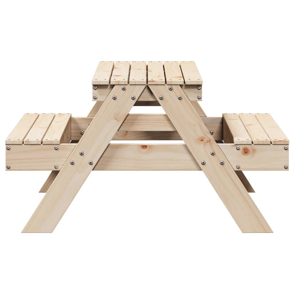 vidaXL Picnic Table for Kids Wax Brown 88x97x52 cm Solid Wood Pine by vidaXL