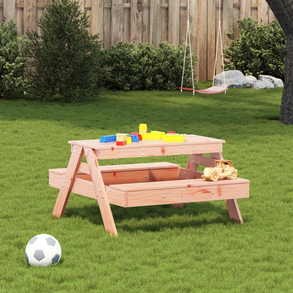 vidaXL Picnic Table for Kids Wax Brown 88x97x52 cm Solid Wood Pine by vidaXL