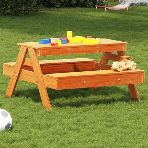 vidaXL Picnic Table for Kids Wax Brown 88x97x52 cm Solid Wood Pine - Picnic Tables