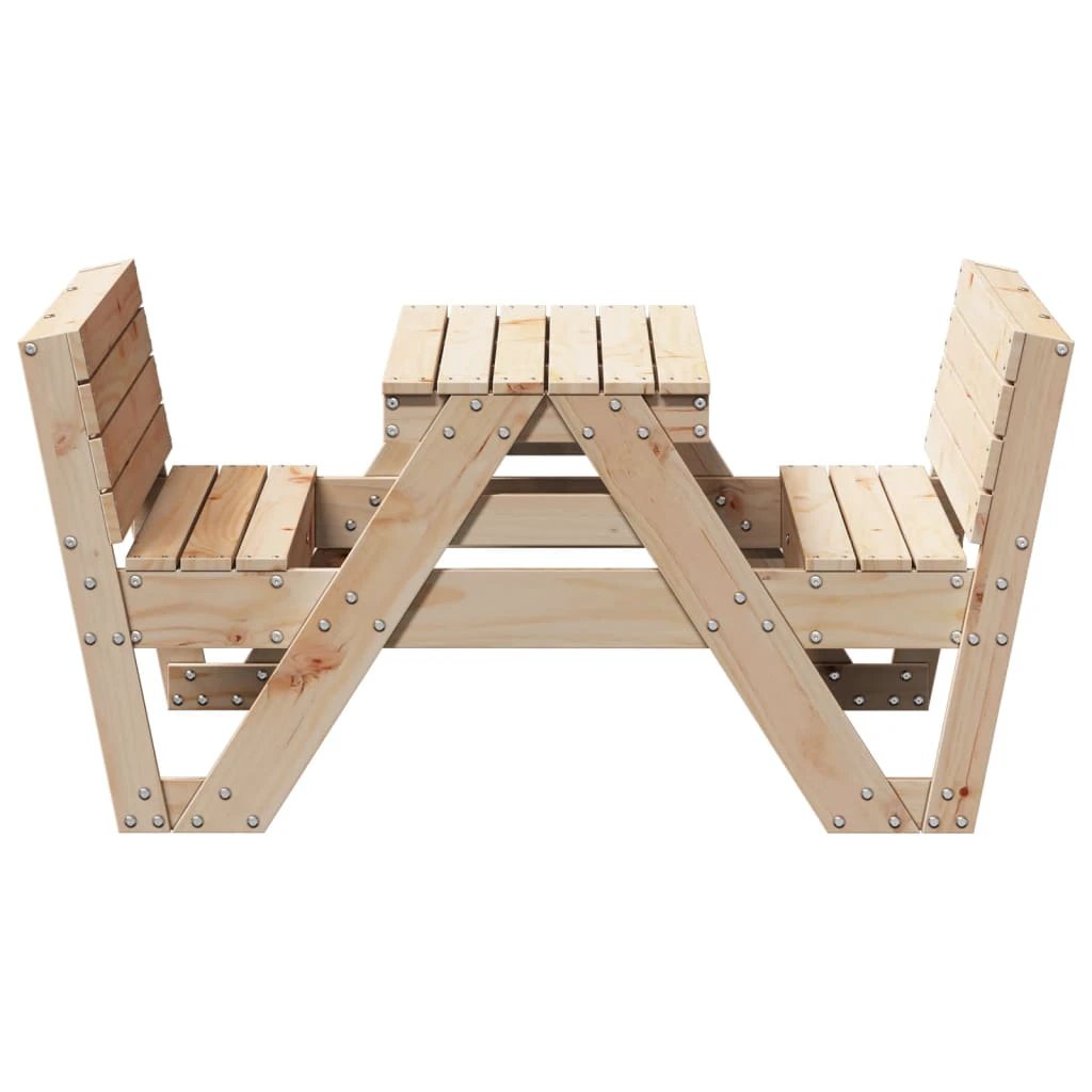 vidaXL Picnic Table for Kids Wax Brown 88x122x58 cm Solid Wood Pine by vidaXL